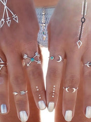 Load image into Gallery viewer, Turquoise 6 Piece Set Ring Set
