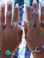 Load image into Gallery viewer, Turquoise 6 Piece Set Ring Set
