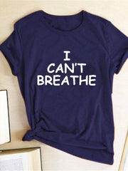Load image into Gallery viewer, I Can&#39;t Breathe Letter Print Short Sleeve T-Shirt - vendach
