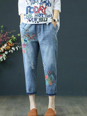 Load image into Gallery viewer, Summer Retro Embroidery Jeans - vendach
