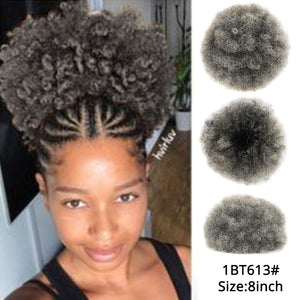 Short Afro Kinky Curly Ponytail Clip in on 