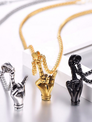 Load image into Gallery viewer, Rock &amp; Roll Sign Necklace
