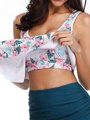 Load image into Gallery viewer, Floral Print U Neck Tankini Set
