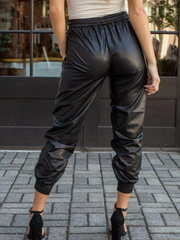 Load image into Gallery viewer, Faux Leather Elastic Waist Pants
