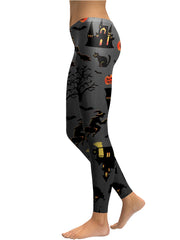Load image into Gallery viewer, Haunt The House Halloween Leggings - vendach
