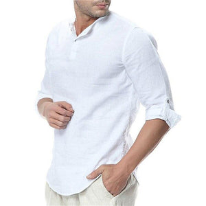 New Men's Summer Long Sleeve Cotton Shirts - vendach