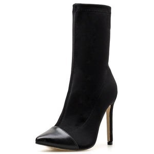 Ladies' High Heeled Color Tip Boots