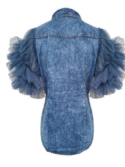 Load image into Gallery viewer, Ruffled Denim Jackets
