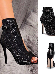 Load image into Gallery viewer, Cutout slim super high heel cool boots
