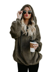 Load image into Gallery viewer, European and American long-sleeved hooded solid color sweater
