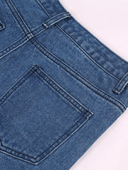 Load image into Gallery viewer, Right Leg Full Zipper Denim Jeans
