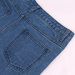 Right Leg Full Zipper Denim Jeans