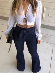 Load image into Gallery viewer, Women&#39;s Jeans High Waist Denim Flare Pants - vendach
