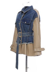 Load image into Gallery viewer, Mix Denim Coat
