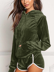 Load image into Gallery viewer, Velvet Long Sleeve Sweater &amp; Shorts
