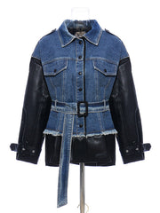 Load image into Gallery viewer, Mix Denim Coat
