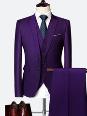 Load image into Gallery viewer, Slim Fit Tuxedos 3Pcs Set (Jacket+Pants+Vest)
