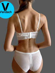 Load image into Gallery viewer, Floral Lace Bra &amp; Sheer Lace Panties Set
