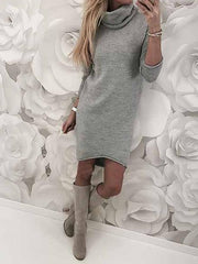Load image into Gallery viewer, Long Sleeve Solid Color Loose Casual Dresses
