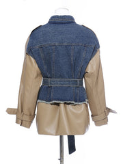 Load image into Gallery viewer, Mix Denim Coat
