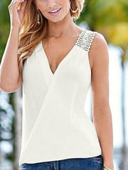 Load image into Gallery viewer, V-neck Casual Blouse Sleeveless - vendach
