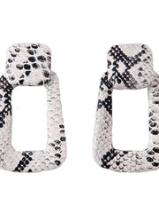 Load image into Gallery viewer, Leather Snake Print Drop Earrings
