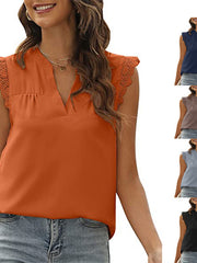 Load image into Gallery viewer, Lace Sleeves V-Neck Top
