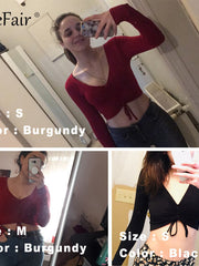 Load image into Gallery viewer, V Neck Long Sleeve  Ruched Lace Up Top
