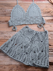 Load image into Gallery viewer, Crocheted Halter Top and Skirt Set
