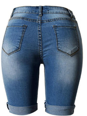Load image into Gallery viewer, High Waist Jeans Shorts

