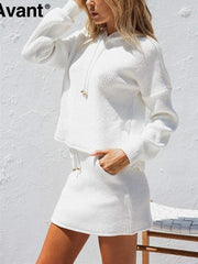 Load image into Gallery viewer, Two Piece Sweatshirt Hoodie and Skirt
