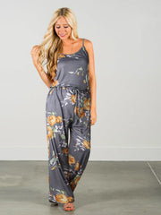 Load image into Gallery viewer, Comfy Floral Jumpsuit
