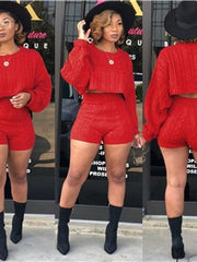 Load image into Gallery viewer, Knitted Crop Top &amp; Shorts Set
