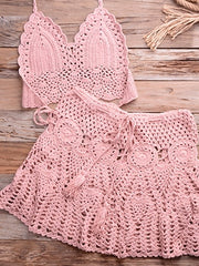 Load image into Gallery viewer, Crocheted Halter Top and Skirt Set
