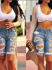 Load image into Gallery viewer, High Waist Jeans Shorts
