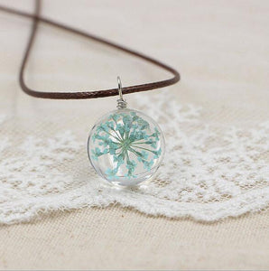 Handmade Resin Floral Pendant Necklace