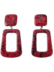 Load image into Gallery viewer, Leather Snake Print Drop Earrings

