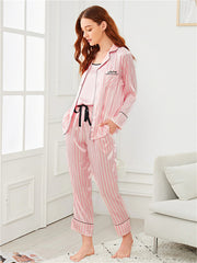 Load image into Gallery viewer, Pink Striped Pajama Set
