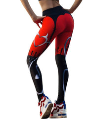 Load image into Gallery viewer, Red &amp; Black Print Leggings
