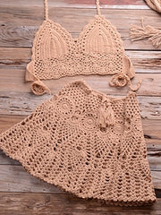 Load image into Gallery viewer, Crocheted Halter Top and Skirt Set
