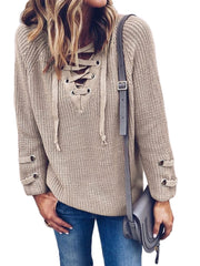 Load image into Gallery viewer, Lace-Up Sweater
