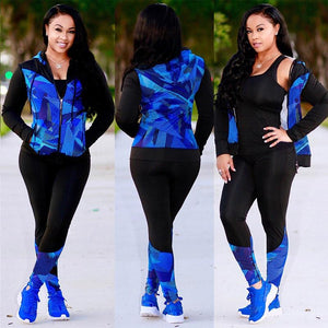 TWO PIECE SET Print Hoodies Tracksuit - vendach