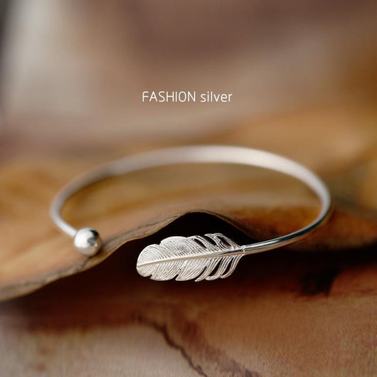 Silver Plated Feather Bracelets & Bangles - vendach
