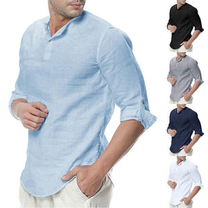 New Men's Summer Long Sleeve Cotton Shirts - vendach