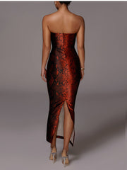 Load image into Gallery viewer, Off-Shoulder Snake Dress
