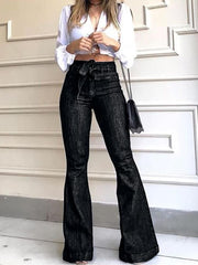 Load image into Gallery viewer, Women&#39;s Jeans High Waist Denim Flare Pants - vendach
