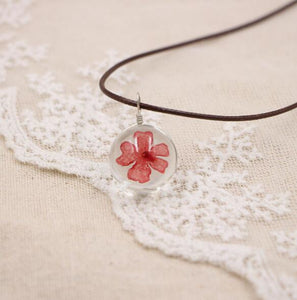 Handmade Resin Floral Pendant Necklace