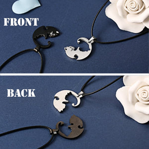 Couples Necklaces Ying-Yang Cats