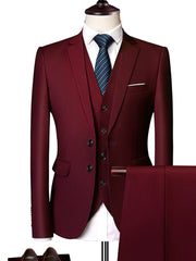 Load image into Gallery viewer, Slim Fit Tuxedos 3Pcs Set (Jacket+Pants+Vest)
