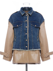 Load image into Gallery viewer, Mix Denim Coat
